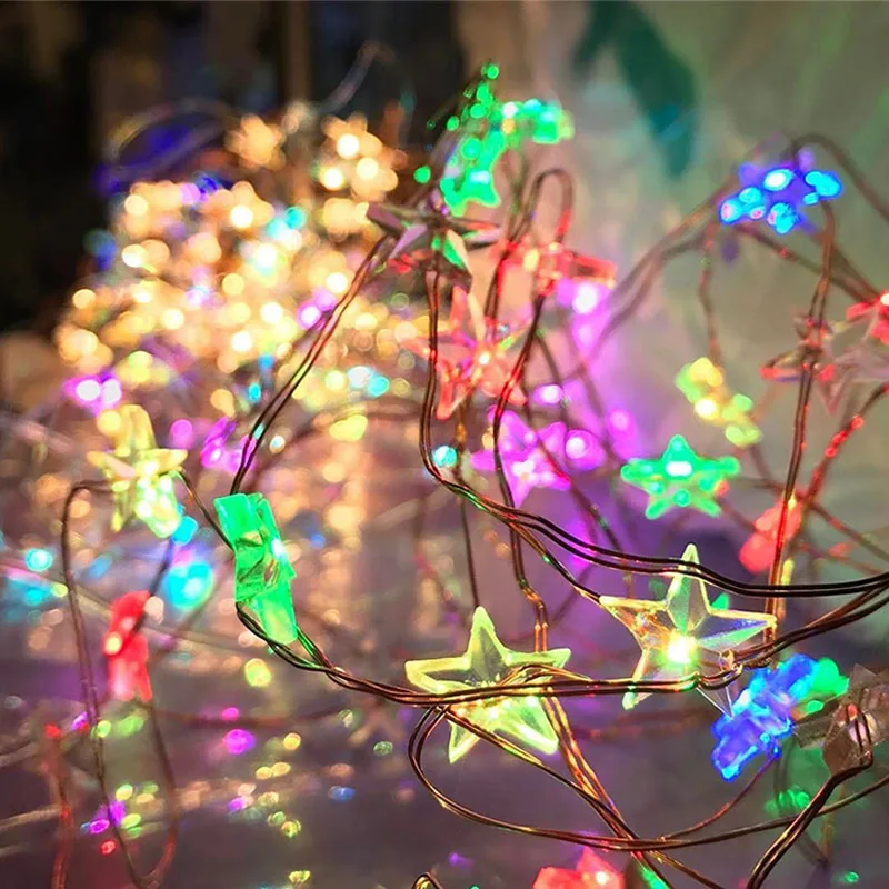 3M 30 Leds Fairy Star Copper Wire String Light AA Battery Operated Christmas Tree Festive Wedding Party DIY Decor Garland Lamps (14)