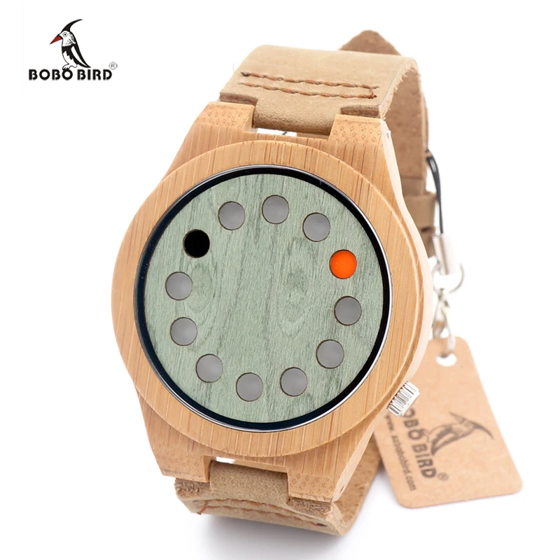 BOBO BIRD New Design Fashion Mens Wood Watches Business Bamboo Wooden Wristwatches Casual Clock Relojes Hombre C-A03