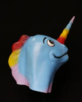 

Creepy Horse Unicorn Mask Head Halloween Costume Theater Prop Novelty Latex Rubber