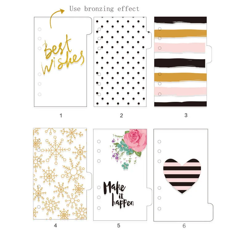 2018 Dokibook Winter Series PP Transparent Divider Day Planner Index Filler for Filofax Kikkik A5A6A7 Creative Stationery