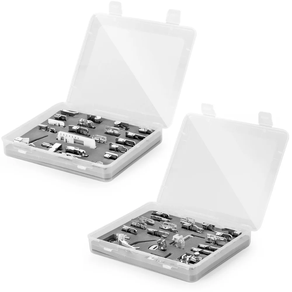 Sewing Machine Presser Feet 42 Pcs with Clear Storage Box for Brother