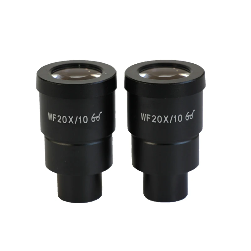1 Pair Professional 20X Stereo Microscope Eyepiece Black Extreme Widefield Oculars For Binocular Trinocular Microscopio