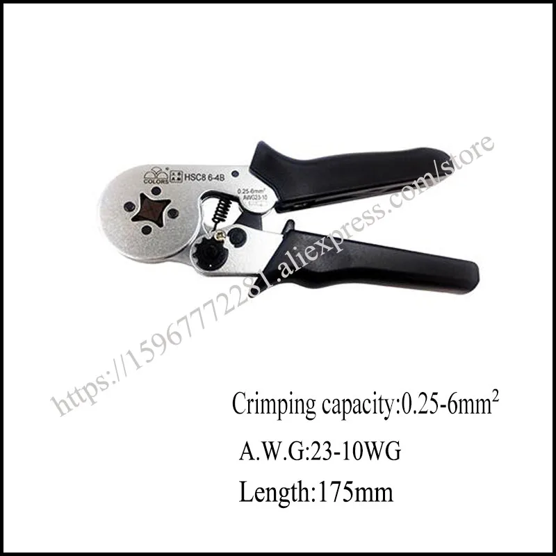

hand tool HSC8 6-4B mini self-adjustable crimping plier 23-10AWG crimping capacity 0.25-6mm2 special pliers with casing type
