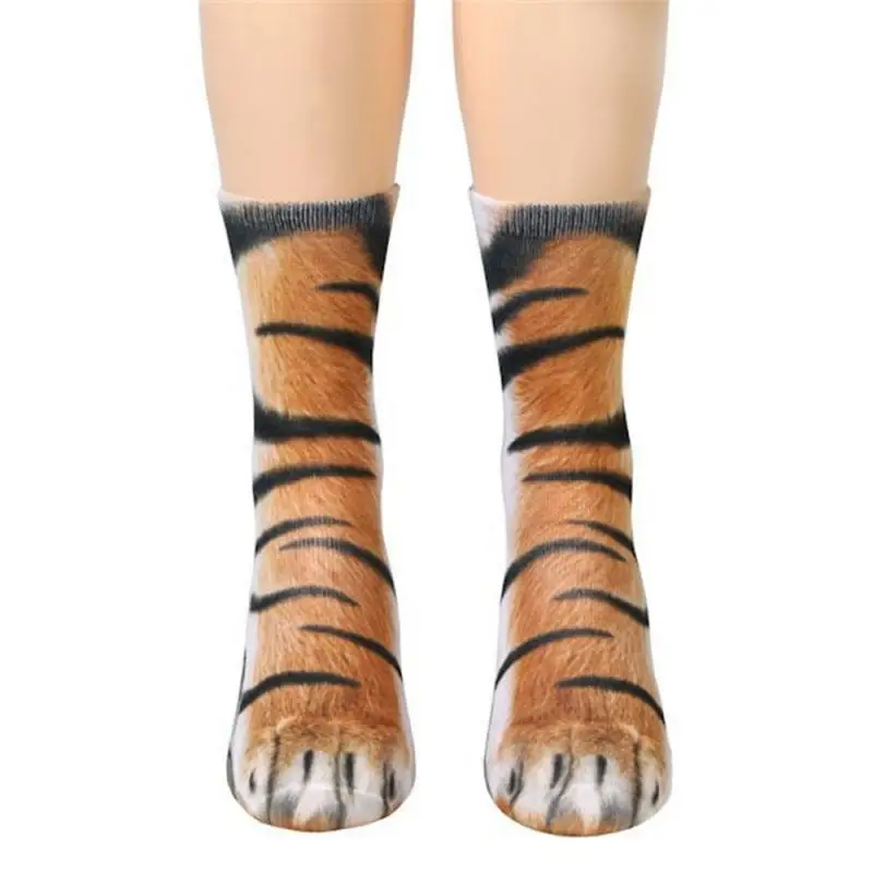 

2019 NEW Unisex animal Claw Hoof pattern Sock 3D Printed Cotton Paw Adult Socks dog tiger cat Animal Foot Socks