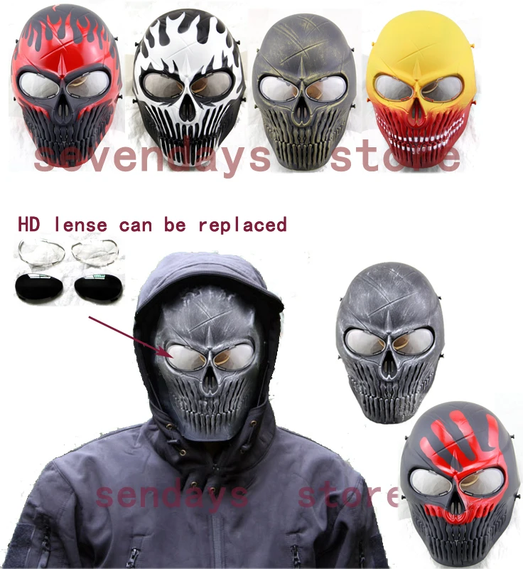 Buy Paintball mask with Skull skeleton anti fog lens