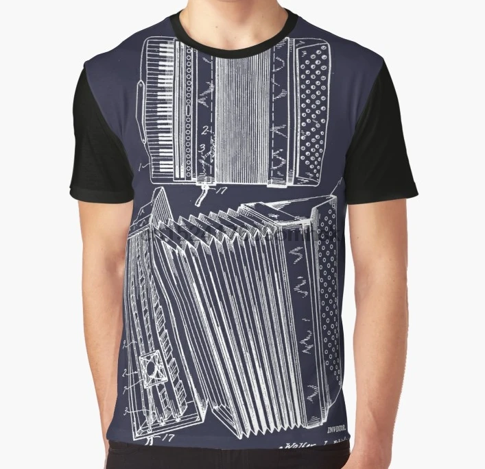 

All Over Print Men t shirt Funny tshirt Accordion Graphic Women T-Shirt