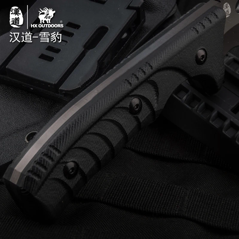 HX OUTDOORS 440C Knife Survival Hunting Knife Camping Tools stainless knife Training Knife titanium cool steel defense