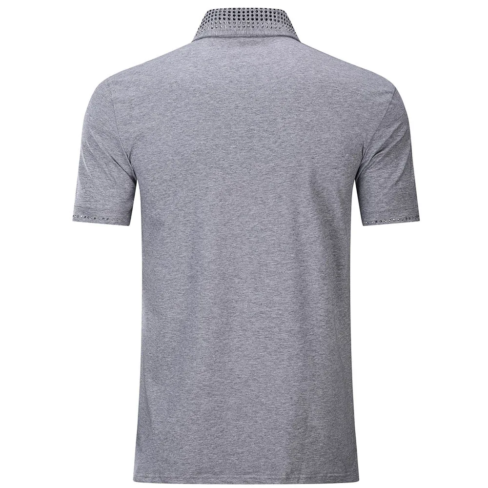 Новейшие мужские хлопок Pro-skin бриллианты летние рубашки поло тренд Досуг Slim Fit рубашка для гольфа-9 цветов-XXXL