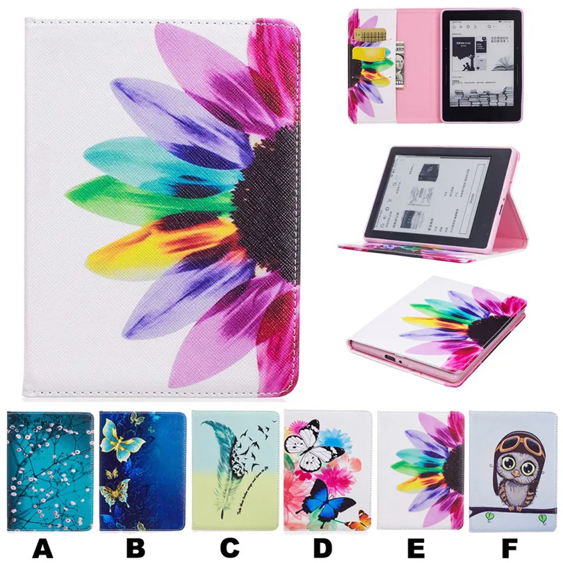 

Folding Stand Painted Leather Case Cover For Amazon Kindle 2016 6.0 Inch A30