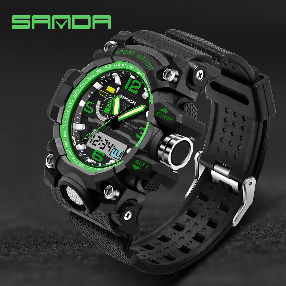 2016 Brand SANDA Fashion Watch Men S Style Waterproof Sports Military Watches Shock Men's Luxury Analog Quartz Digital Watches