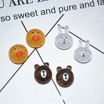 

8PCS Slime Charms Mini Bear Rabbit Chick Resin Flatback Slime Accessories Beads Making Supplies for DIY Scrapbooking Crafts