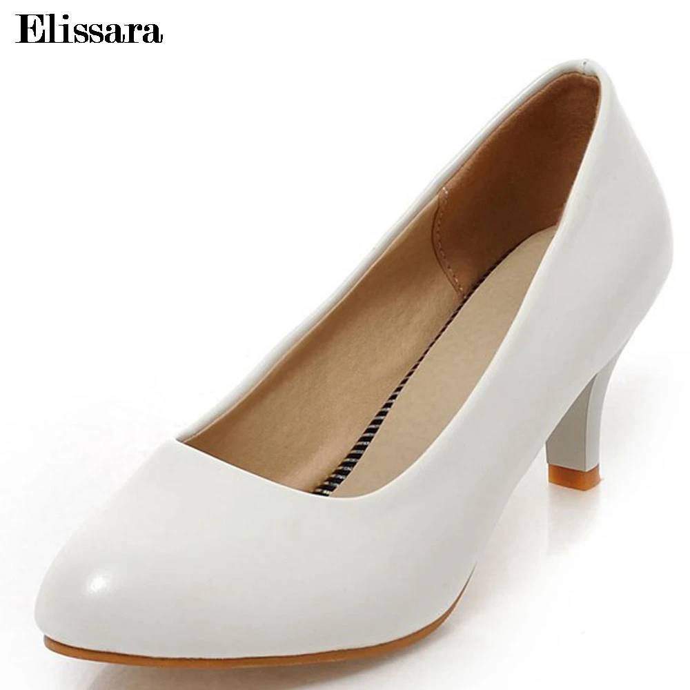 Women High Heels Pumps Shoes Women Classics Round Toe Slip on Shallow