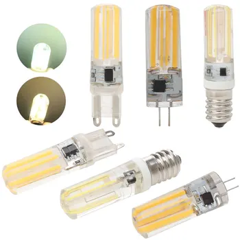 

10PCS/Lot Dimmable Mini G9 G4 E14 LED Corn Light COB 4W 7W Silicone Bulb Replace 30W 60W Halogen light Chandelier Lamps AC 220V