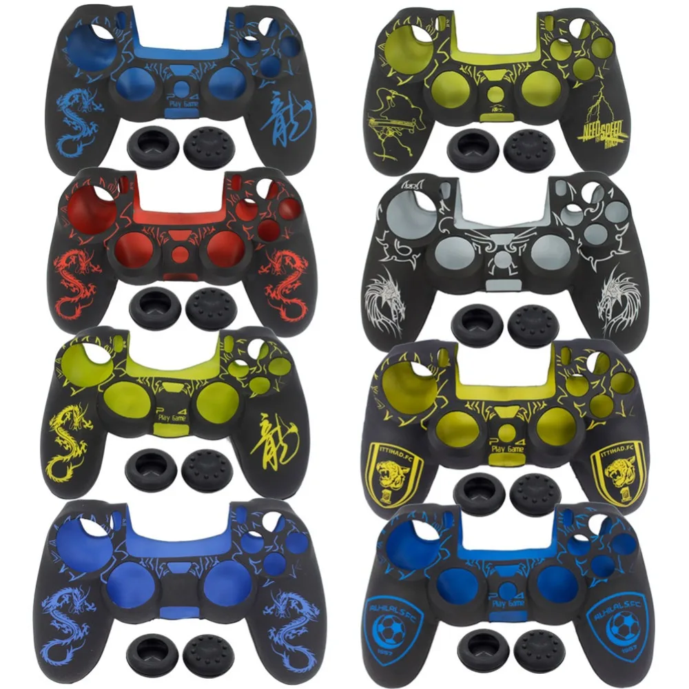 

blueloong 1pc Silicone Rubber Soft Gamepad Handle Case Skin Cover for PS4 Controller Grip Handle Console