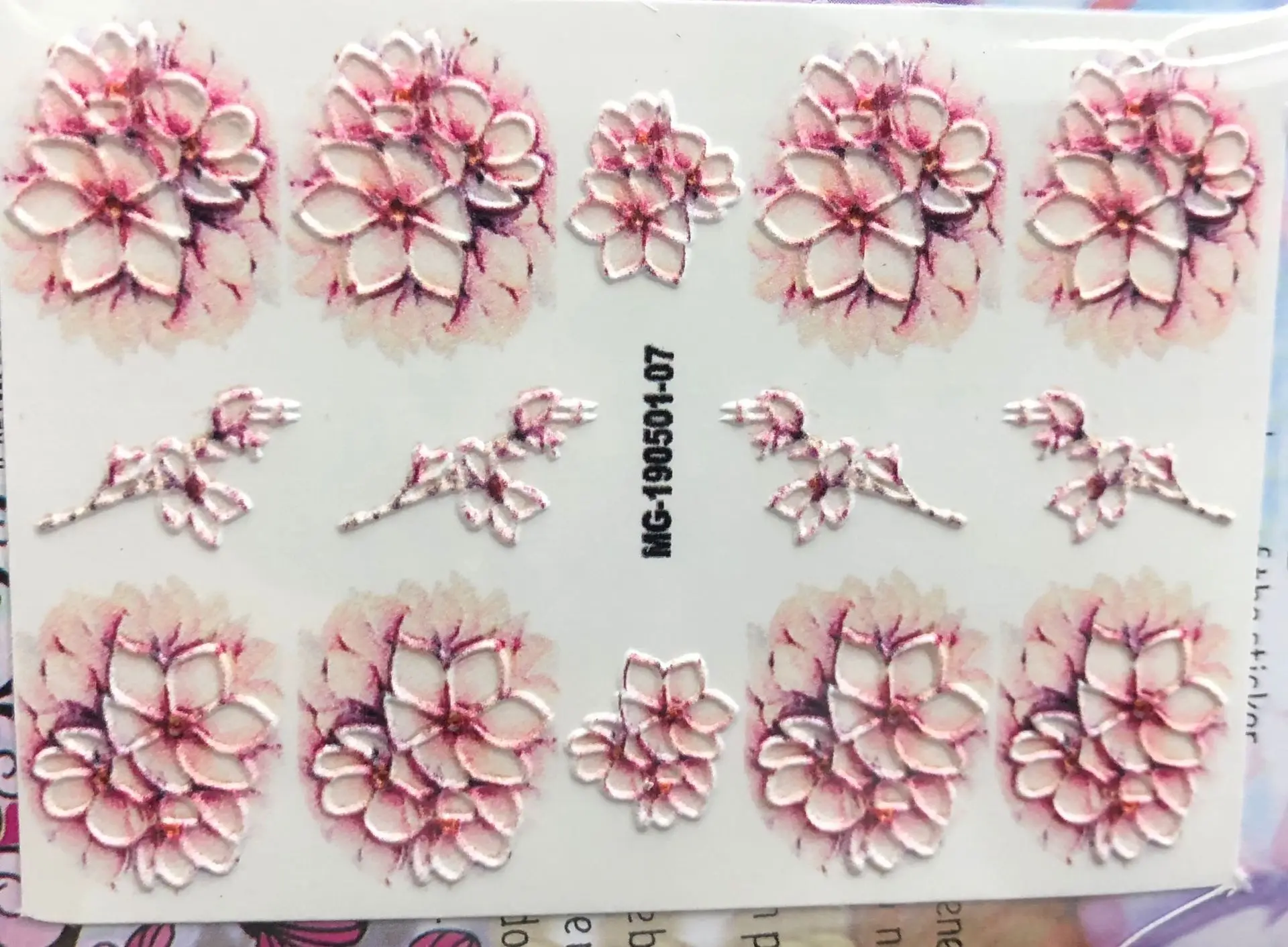 3D nail decal Floral water transfer Fashion sticker Nail wraps 3 d slide nail art#3D0004