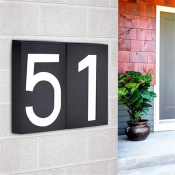 

LED House Number Solar Power Digital Hotel Door Wall Solar Light Address Number Sign Lamp Custom Street Number Plaque