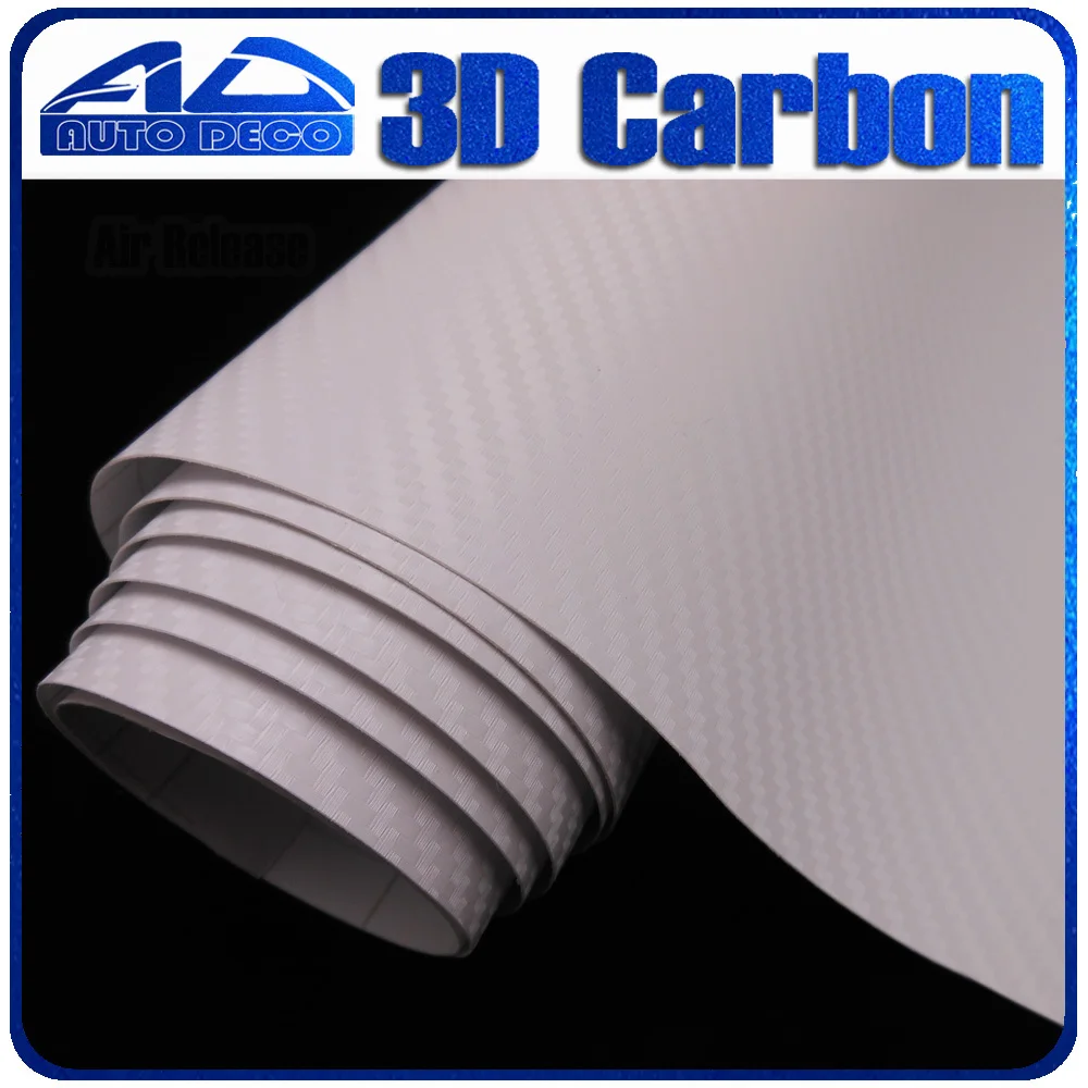 Quality Guarantee White 3D Carbon Fiber Vinyl Film Car Sticker With Air