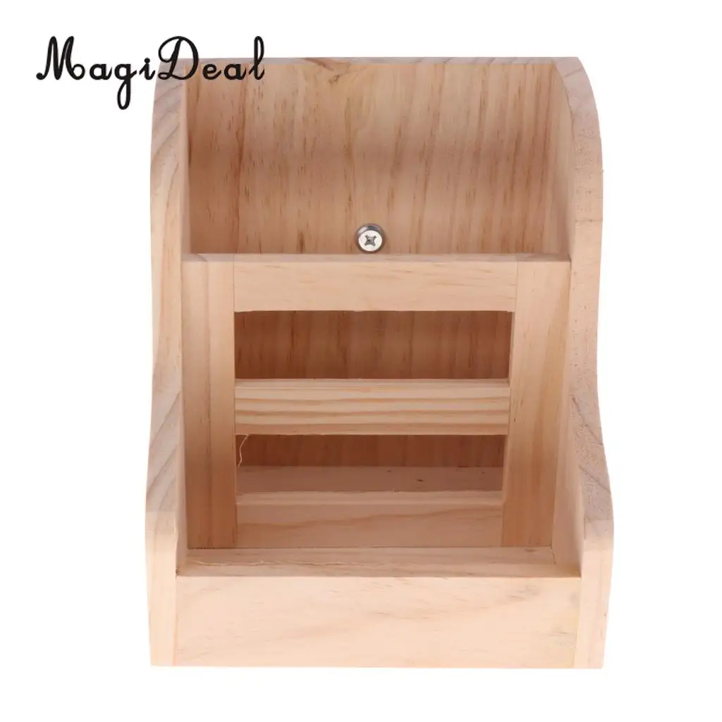 MagiDeal 2-in-1 Functional New Small Pet Rabbits Guinea Pig Wooden Rack Feeder Hay Grass Nesting Holder Small Animals Toy