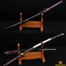 Japanese Samurai Sword Katana 1060 High Carbon Steel Fine Finished Alloy Warrior Tsuba Oil Quenched Sharp Blade FULL TANG