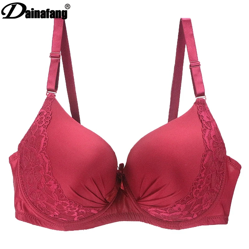 

Hot full cup thin lingerie plus size lingerie, wireless adjustable lace women's bra breast lining DE large cup