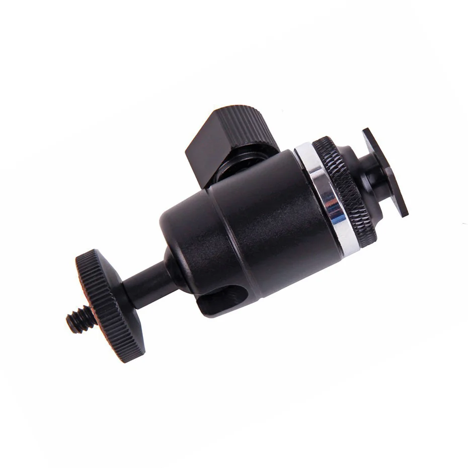 TiYiViRi Aluminum Alloy Camera Mini Tripod ballhead Ball Head Hot shoe to 14 38 Screw mount for Nikon Sony DSLR Camera Tripod  (3)