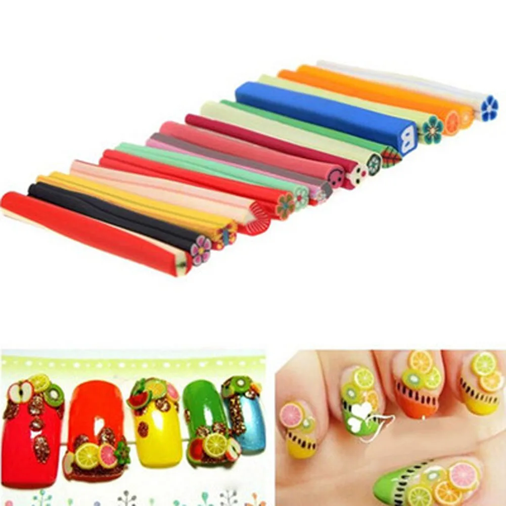 

Color Random 1pc Nail Art Fimo Fruit Decoration Slice Rod Sticks DIY Manicure