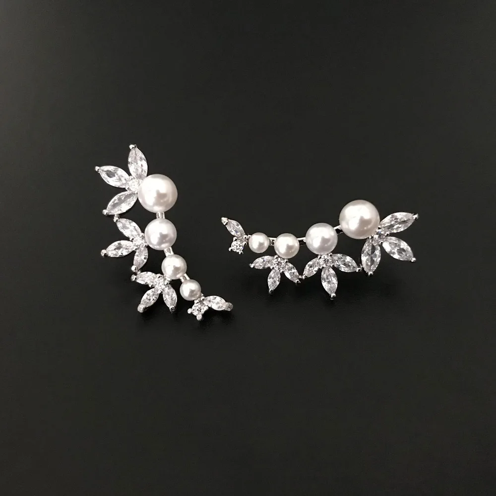 1 пара, серьги-гвоздики в Корейском стиле с имитацией жемчуга в форме цветка, женские вечерние Модные Простые Ювелирные изделия, подарок