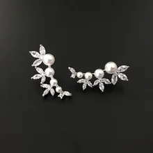 1 пара, серьги-гвоздики в Корейском стиле с имитацией жемчуга в форме цветка, женские вечерние Модные Простые Ювелирные изделия, подарок