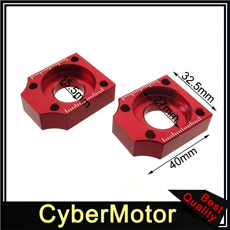 CNC Aluminum 15mm Chain Axle Tensioner Adjuster Blocks For Pit Dirt Bike Motorcycle Motocross Motard
