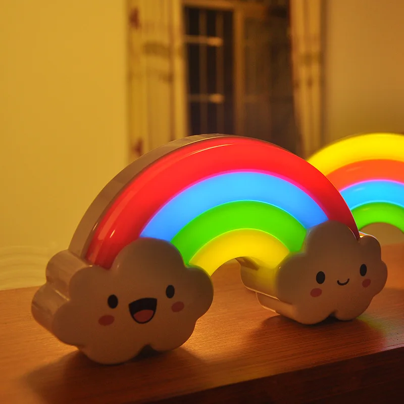

Cute Sound Control Rainbow Night Light LED Cartoon Motion Sensor Bedroom Wall Night Lamp for Kids Children Toilet Stairs Gift