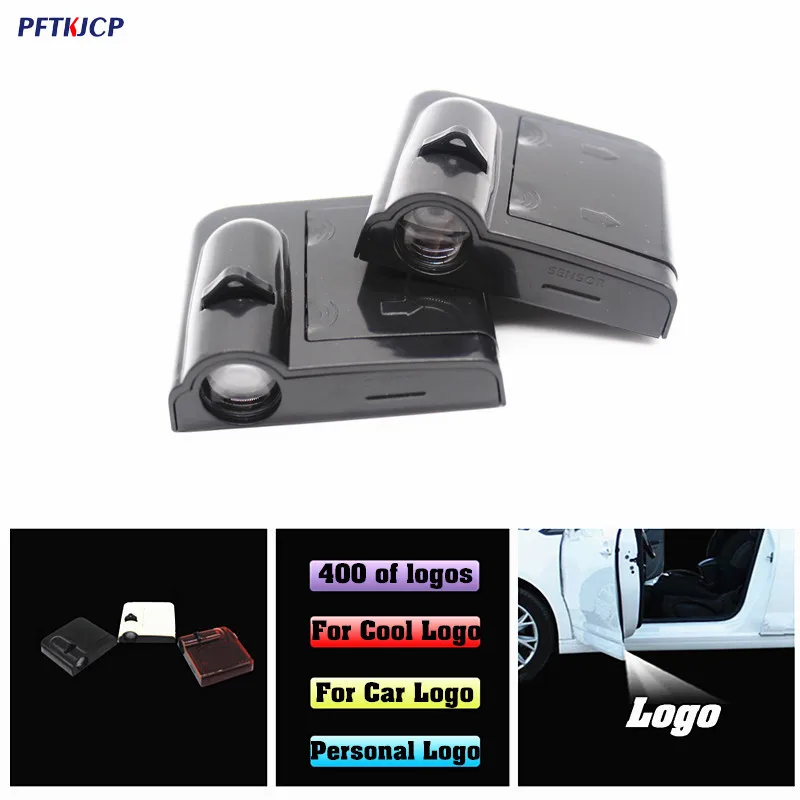 

Car Door Welcome Lamp for scania hamann for karry vip x skull ghost wolf bat tiger logo lamp led light car accessories