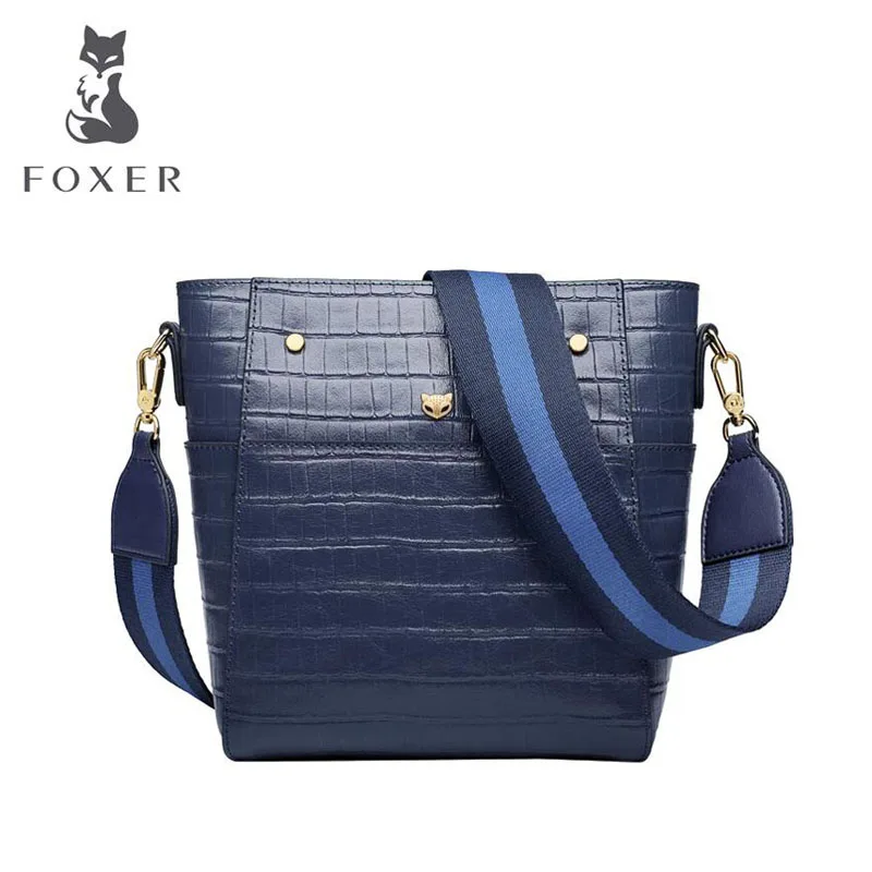 

FOXER 2019 New women leather bag luxury handbags designer bag leather shoulder bag fashion Crocodile pattern women leather bags