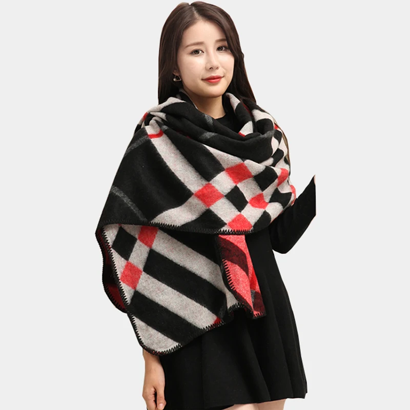Za major Winter 2016 font b Tartan b font Scarf Cashmere Plaid Scarf cuadros New Designer