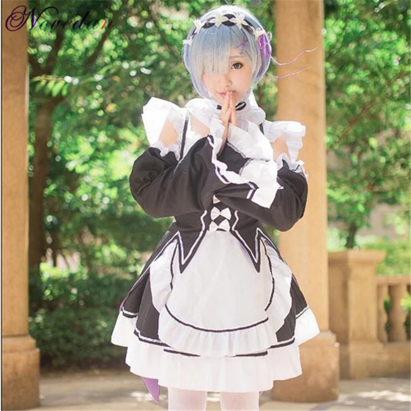 Ram/Rem Косплей Re:zero Kara Hajimeru Isekai Seikatsu Re Life In a Different World Kawaii Sisters костюм горничной платье
