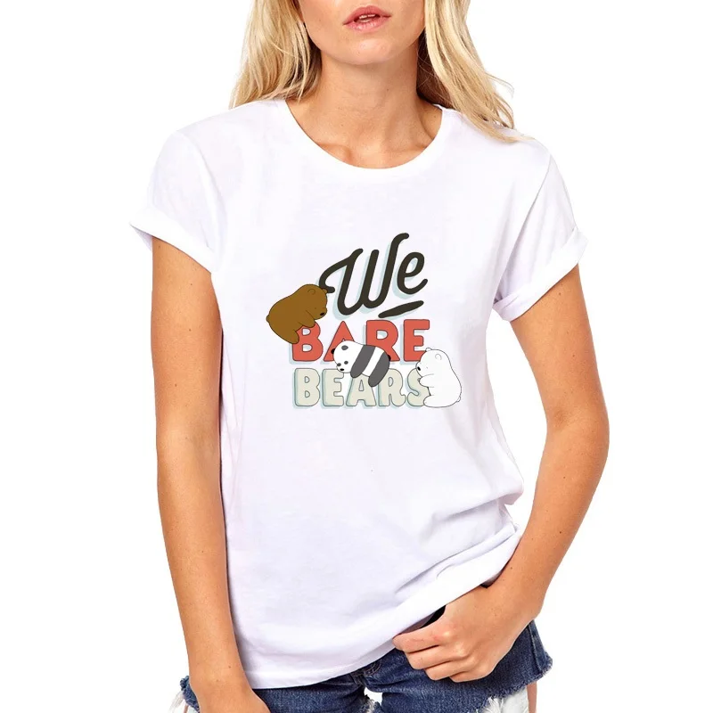 Мы Голые Медведи Женские футболки Harajuku Ulzzang Топы Tumblr Kawaii harajuku футболка Повседневная футболка Femme Vogue camiseta mujer - Цвет: x52435