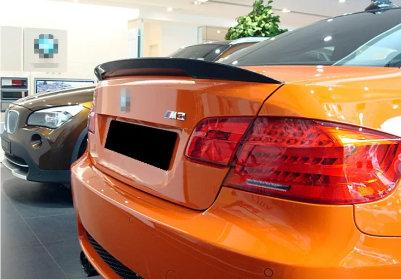 Hlongqt углерода Волокно спойлер для BMW 3 серии E92 M3 320 325 330 335 2006-2013 Высокое качество сзади автомобиля крыло Авто спойлеры