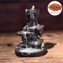 1* ладан горелка смолы в форме горы дым водопад курильница с обратным потоком держатель домашний магазин офис украшения для гостиницы