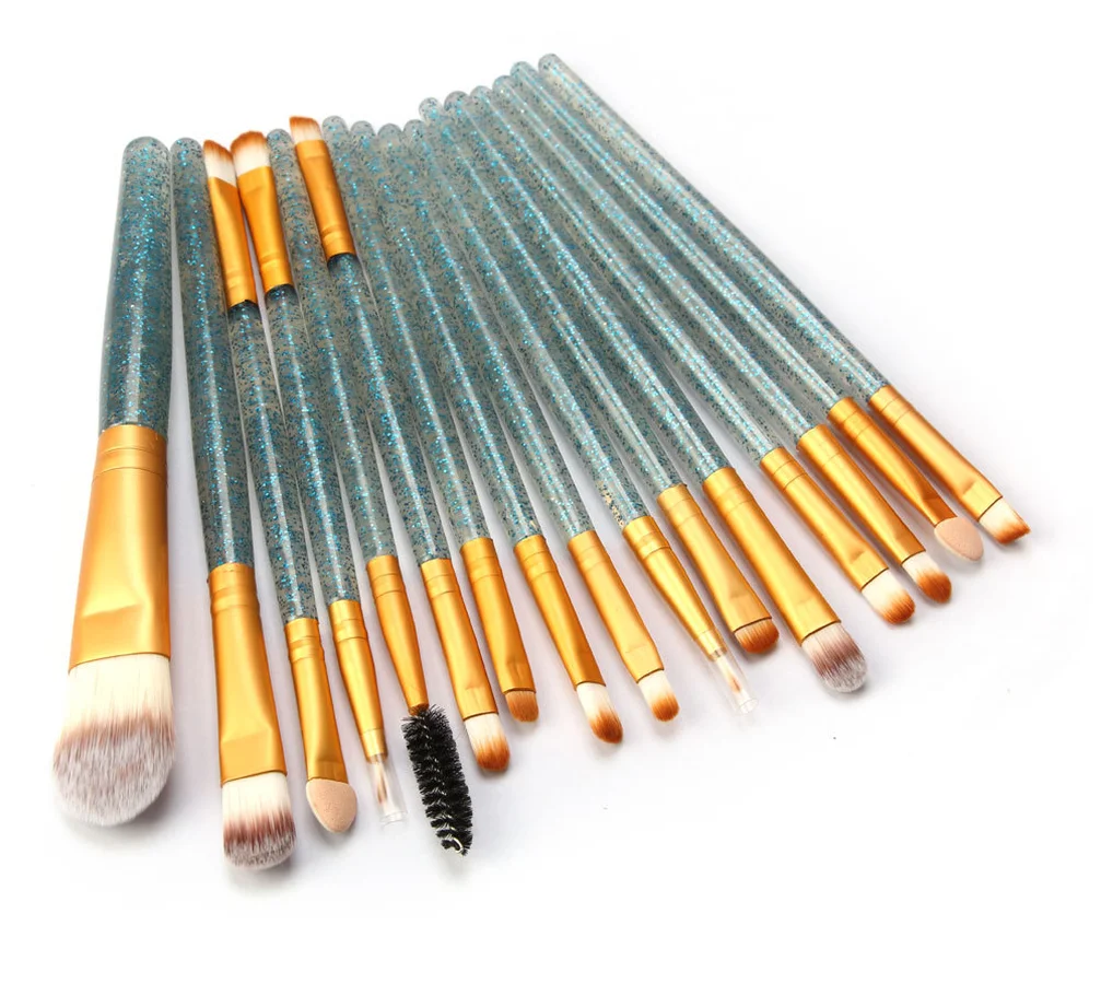 

Professional 15Pcs Makeup Brushes Set Eye Shadow Foundation Cute Unicorn Mermaid Makeup Brushes Pink In Beauty Highlighter Brush
