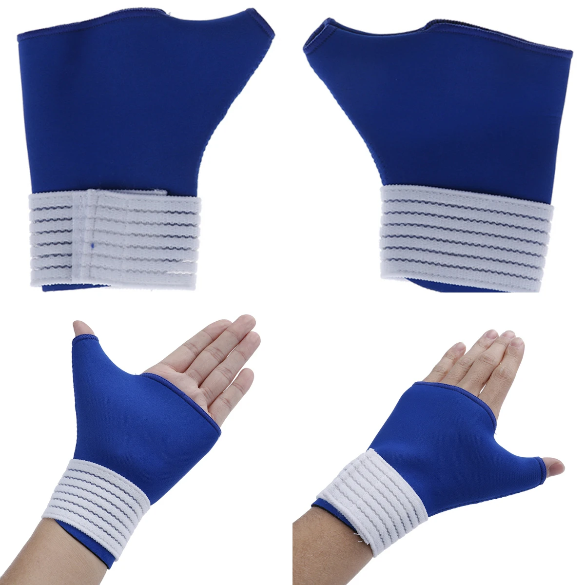 Palm Wrist Hand Support Glove Sports Bandage Gym Half Finger Thumb Wrap