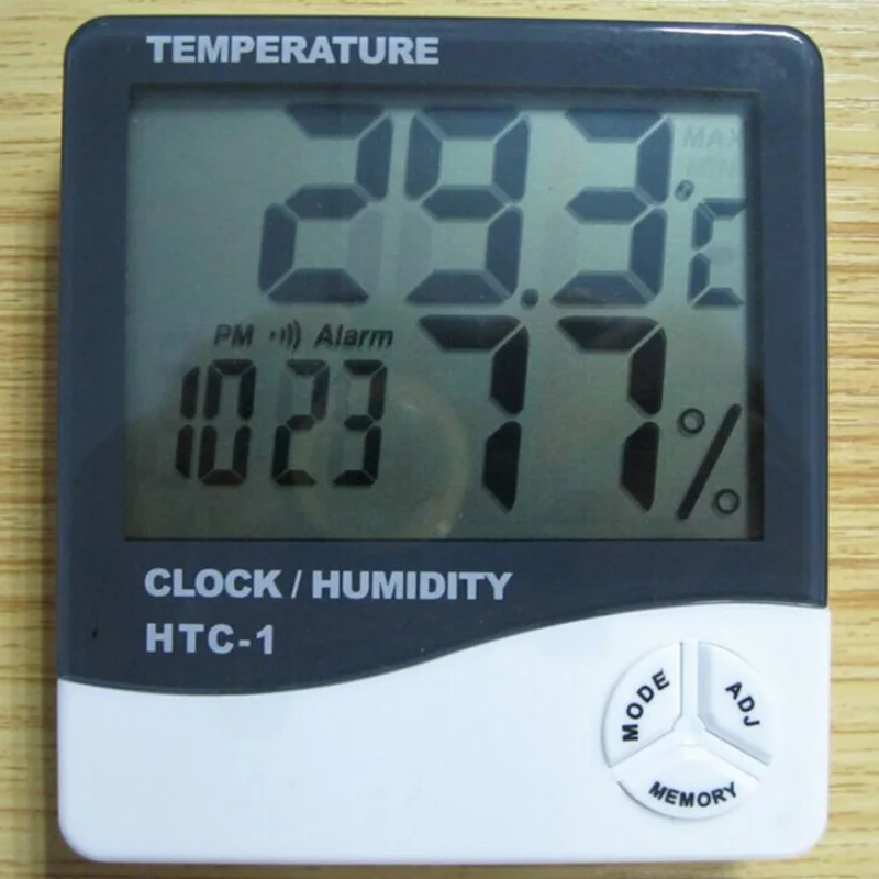 Цифровой термометр гигрометр электронный ЖК-дисплей измеритель температуры и влажности Метеостанция Крытый Открытый часы с гигрометром