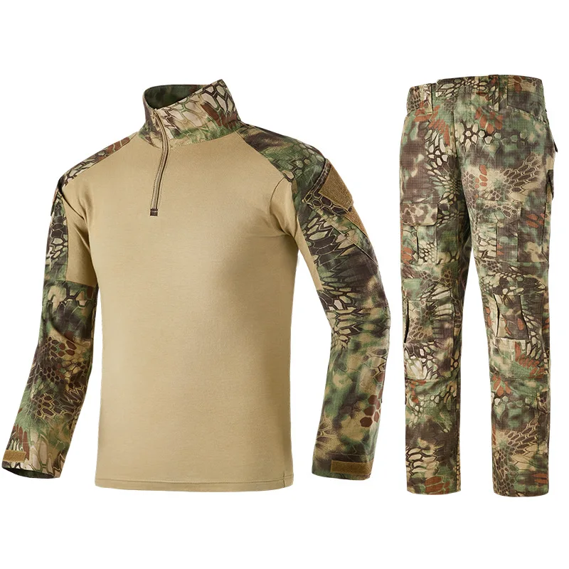 Пейнтбол тактическая камуфляжная военная форма Военная Маскировочная костюм военная одежда для охотника и рыбалки рубашка и брюки - Цвет: Kryptek Green