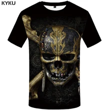 3d футболка с черепом для мужчин металлическая аниме одежда черная футболка с принтом механические футболки 3d Готическая Футболка с принтом мужская одежда