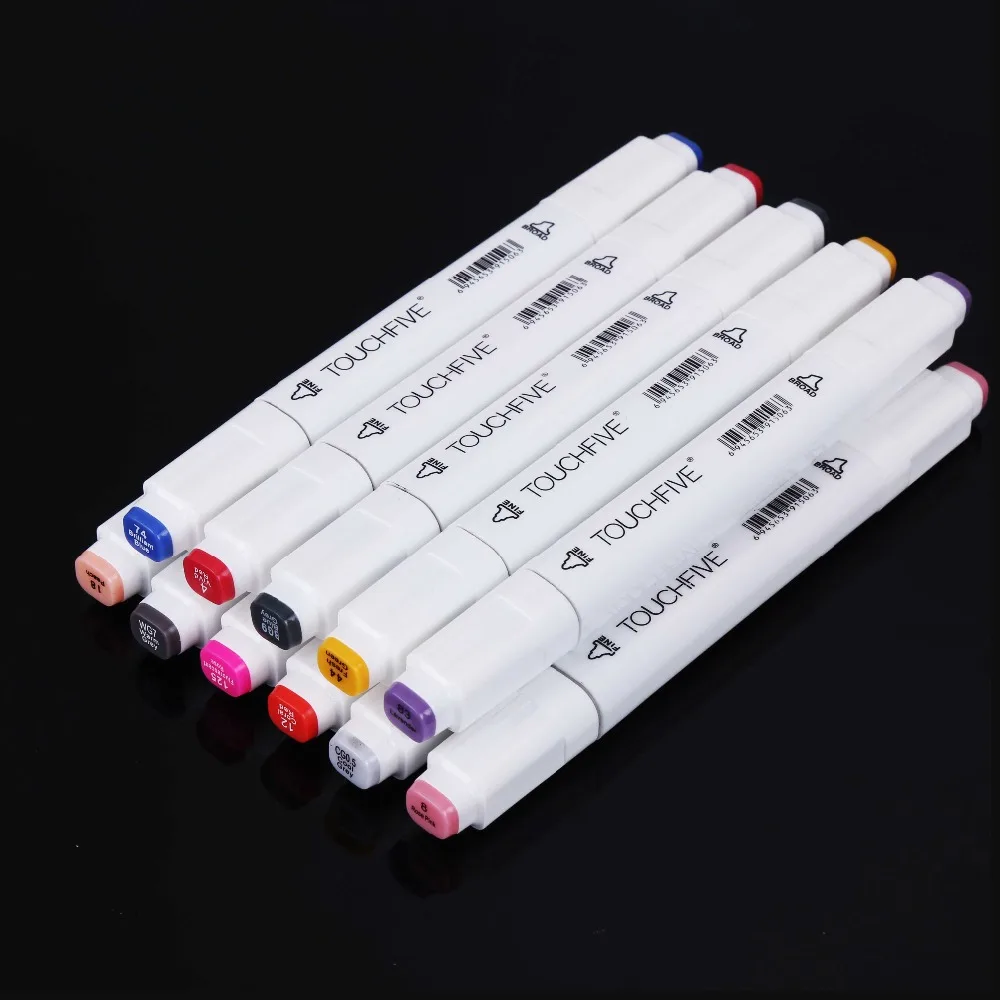 Günstige TouchFive Marker 30 40 60 80 168 Farben stift Pinsel stift Alkoholische Fettige basierend tinte Kunst marker Für Manga Dual Headed Skizze Marker