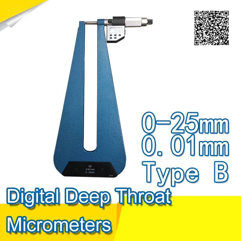 

Free shipping Digital Deep throat Micrometers .Type B 0-25*300mm.0-1inch.Quality goods.233-17-041