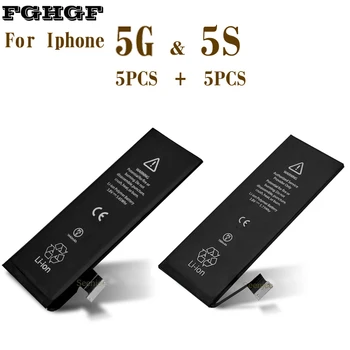

EENJEE Cell Phone Battery 5PCS Batteries For Iphone 5 5G And 5PCS Batteries For Iphone 5S AAA Quality Mobile Phone Replacement