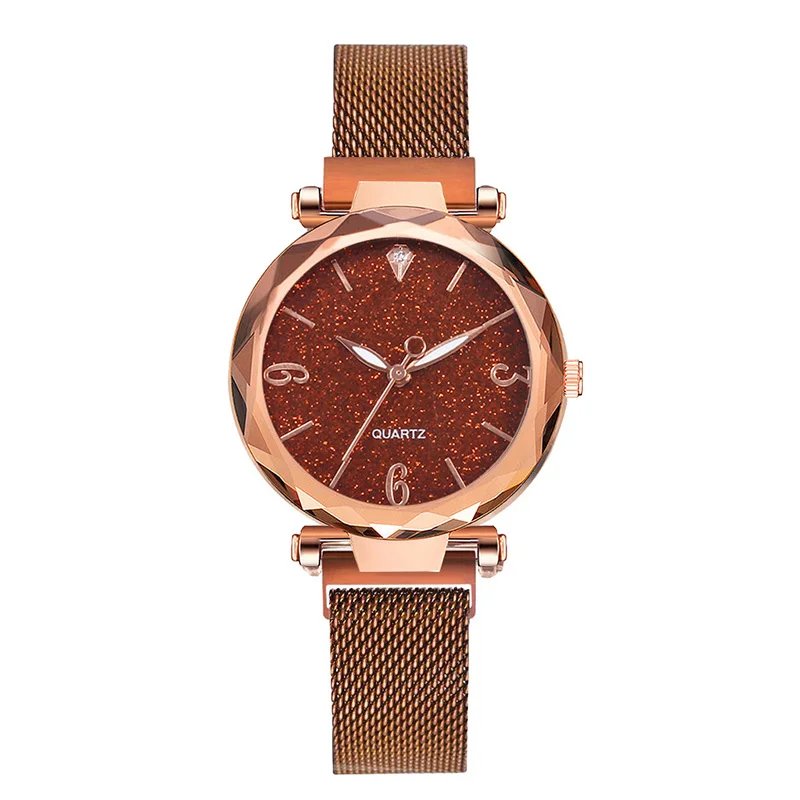 Звездное небо женские наручные часы с магнитной сеткой роскошные розовые Золотые женские наручные часы для Relogio Feminino Montre Femme