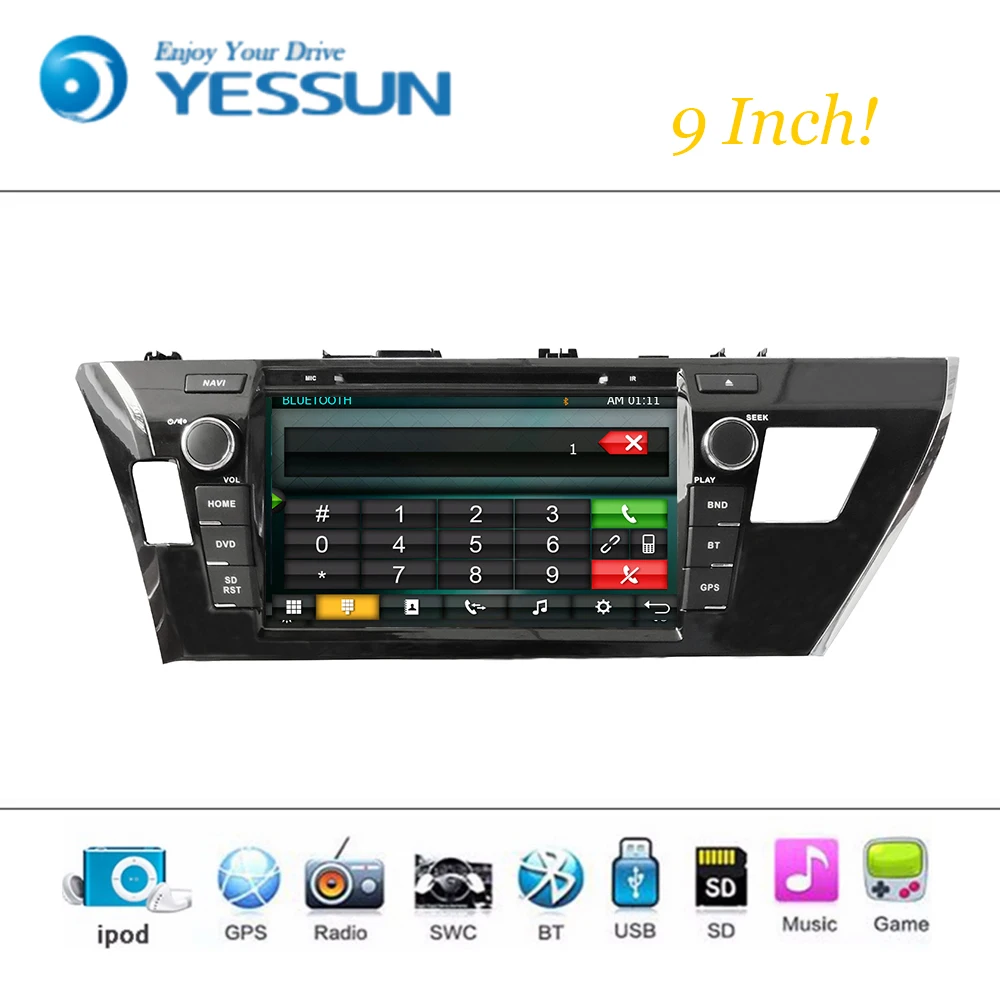 Best Car DVD Player Wince System For Toyota Corolla 2014 RHD Car Radio Stereo GPS Navigation Multimedia Audio Video 2