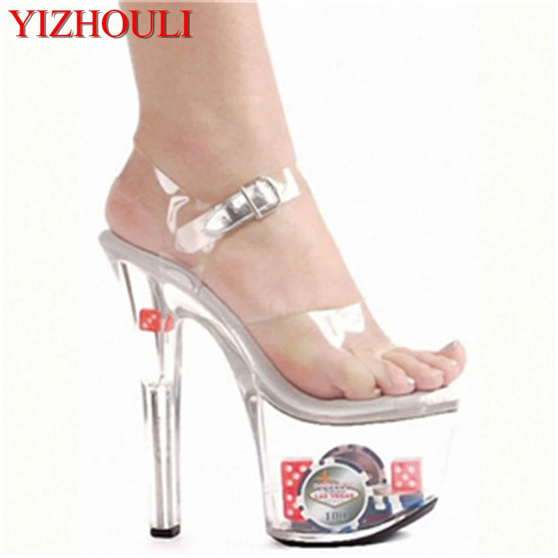 platform transparent heels