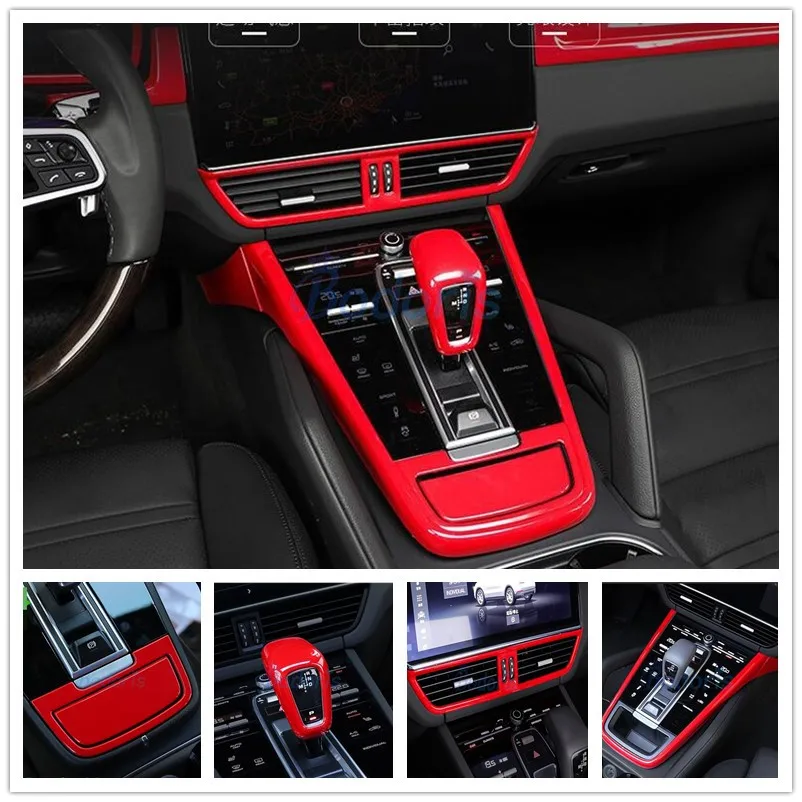 Us 15 96 24 Off For Porsche Cayenne 2018 2019 Interior Front Gear Box Storage Box Cover Ac Outlet Vent Panel Red Color Car Styling Accessories In
