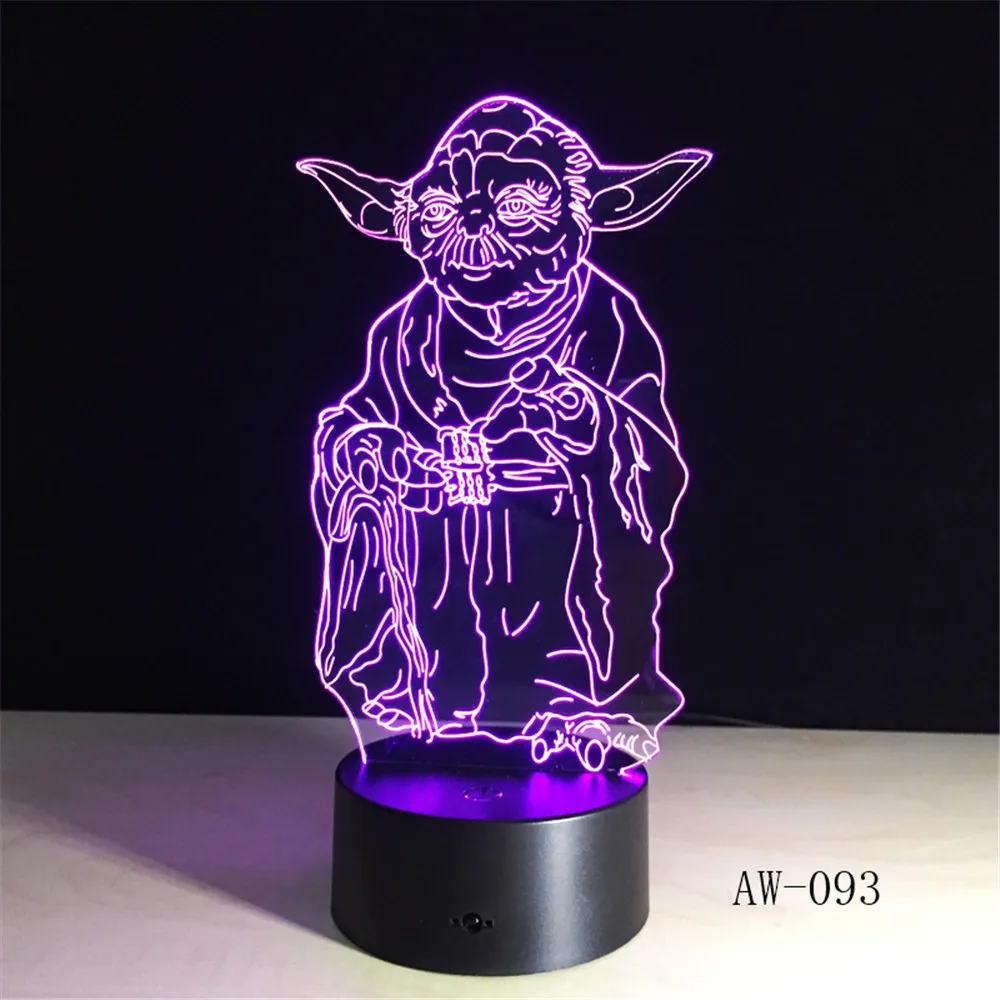 Звездные войны йода 3D светодиодный лампа ночник многоцветный RGB лампы Рождественский декоративный подарок мультфильм игрушки Luminaria Лава